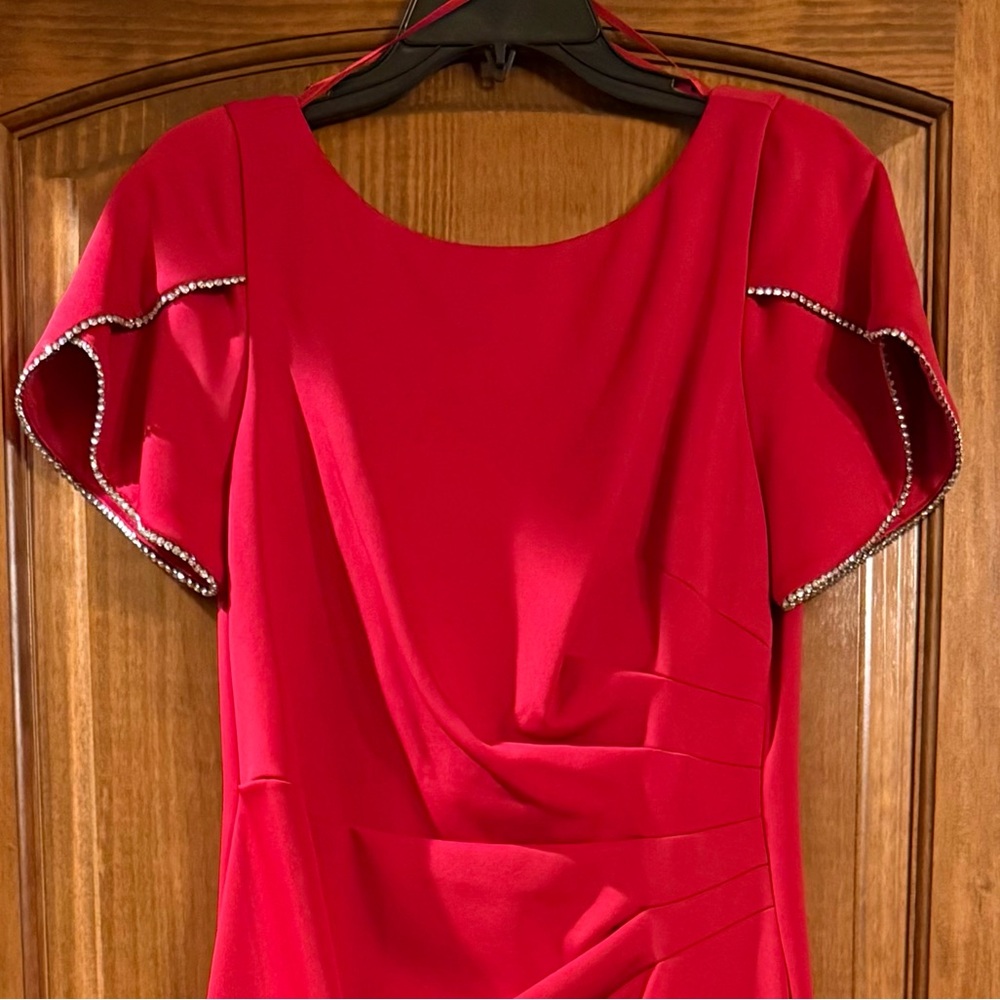 Jessica Howard Elegant Red Evening Dress (floor length)